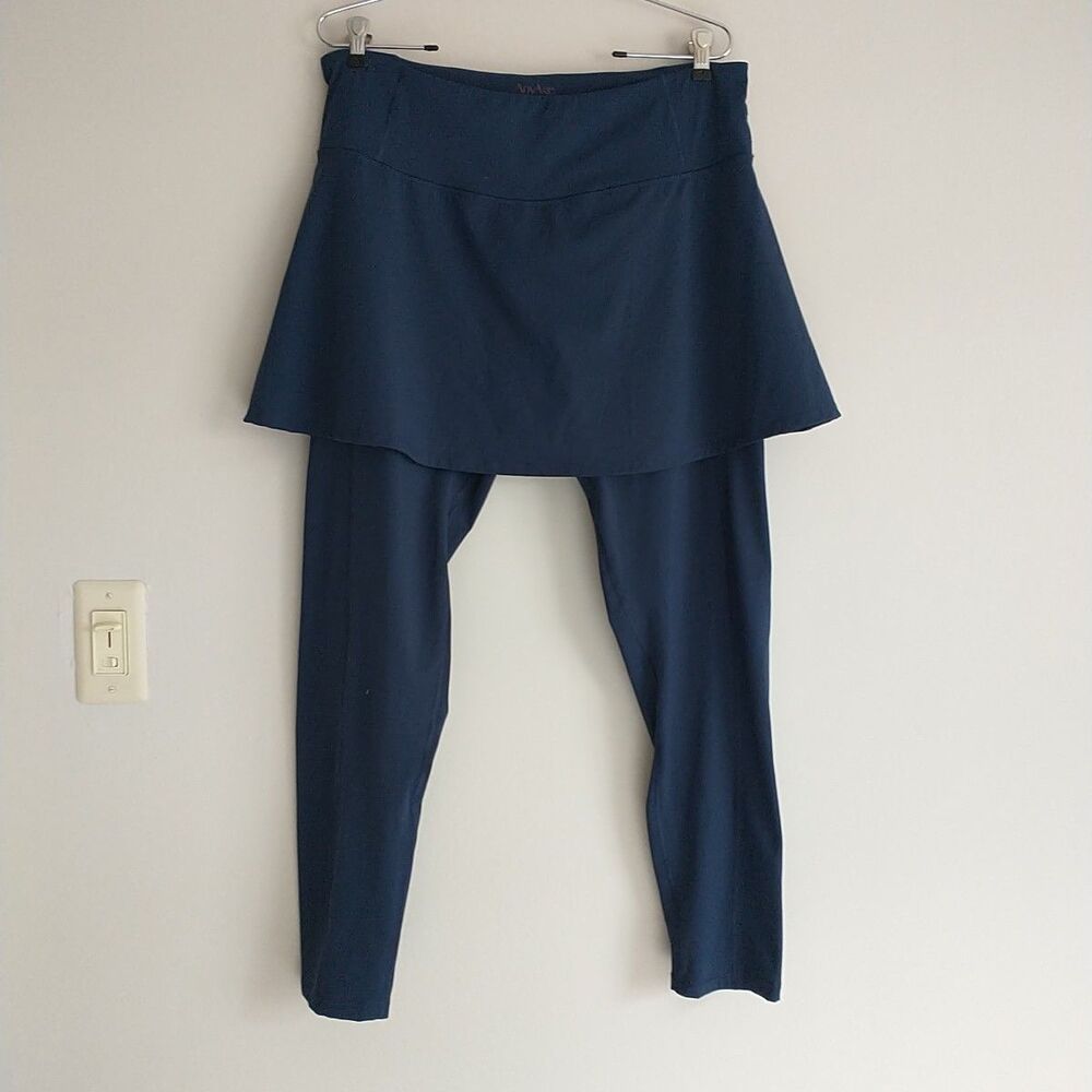 AnyAge Wear Summit Skirted Leggings Modest Athleisure Pocket Womens XL Blue